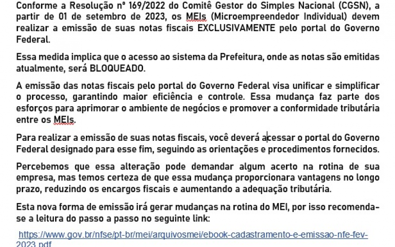 Importante: Nova Diretriz para Emissão de Notas Fiscais para Microempreendedores Individuais (MEI)